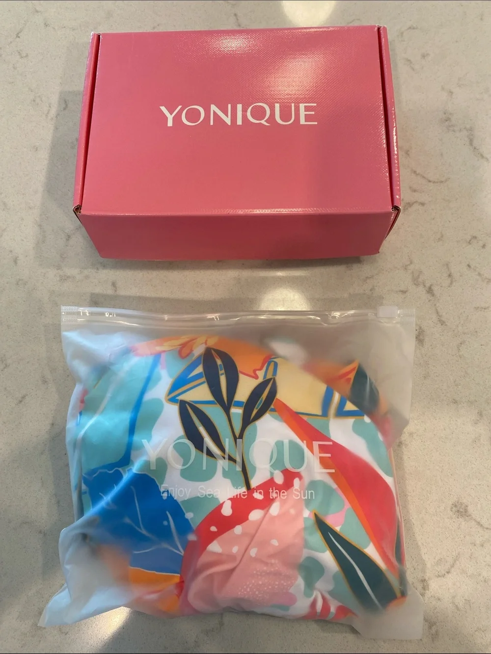 Yonique Multicolor Floral Halter Tankini Top